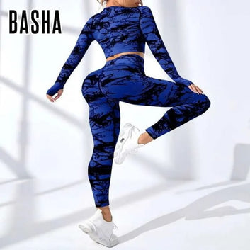 Tie die seamless yoga sets